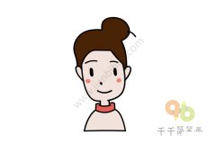 丸子头女孩头像简笔画