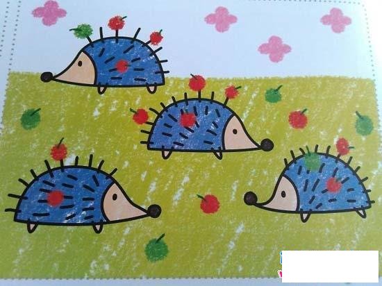 刺猬简笔画图片加背景