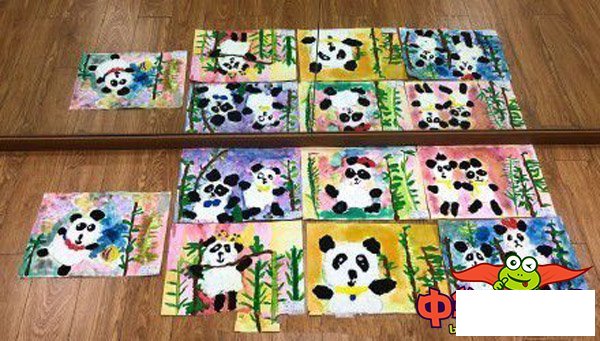 大熊猫吃竹子儿童画，大熊猫吃竹子怎么画