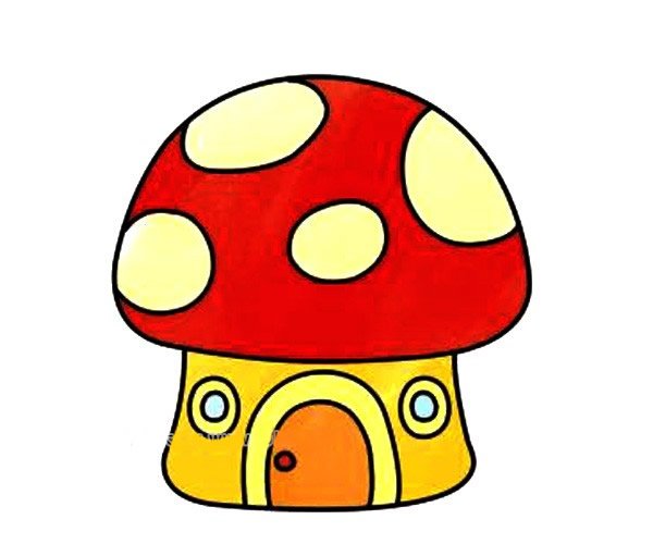 蘑菇屋简笔画