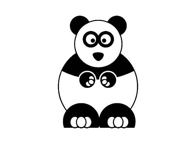 卡通熊猫动物简笔画步骤图片大全