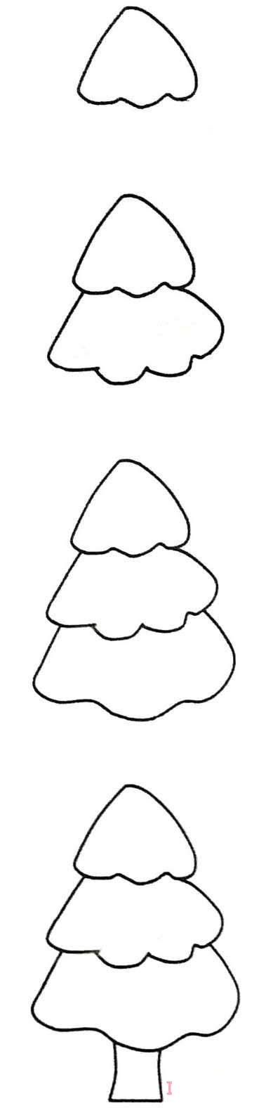幼儿简笔画卡通松树的画法简单易学