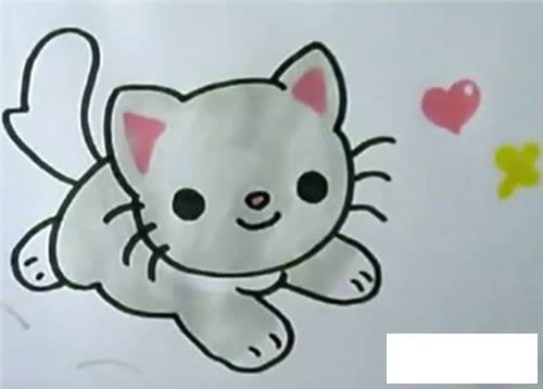 可爱的小猫简笔画步骤图解
