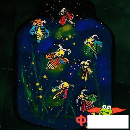 会飞的萤火虫儿童画图片，瓶子里的萤火虫