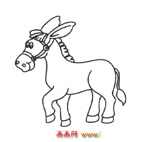 一头老毛驴（儿童简笔画）