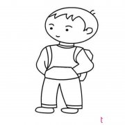 上学小男孩简笔画