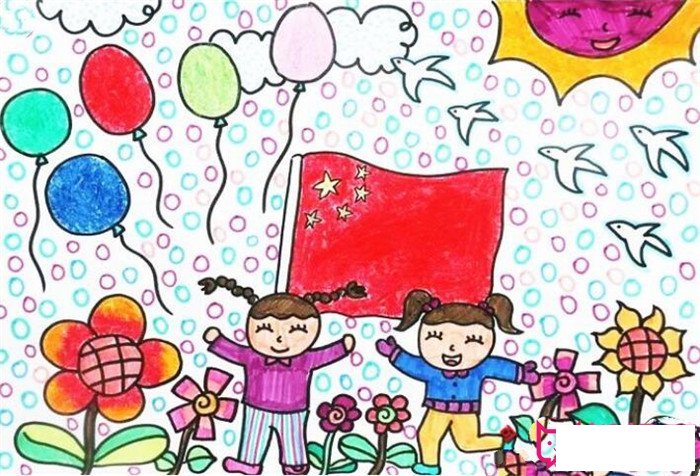 喜迎十九大儿童画图片，祖国您好（5张）