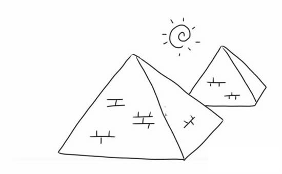 埃及金字塔的简笔画怎么画