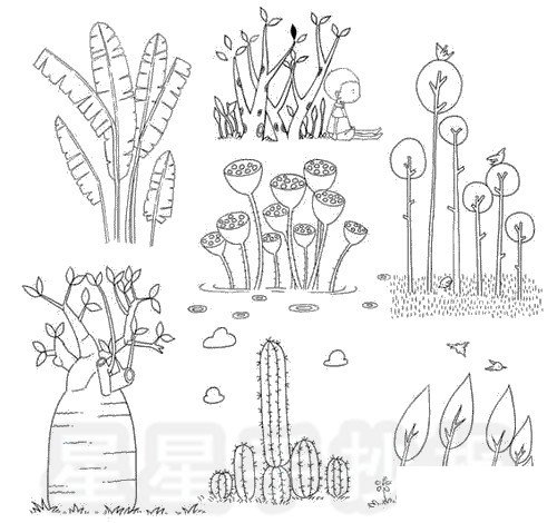 风景小图简笔画