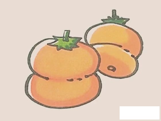 简笔画之柿子