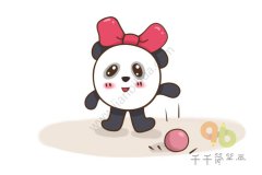 瑞奇宝宝小熊猫甜甜简笔画步骤图