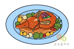 苏州美食 八宝葫芦鸭简笔画