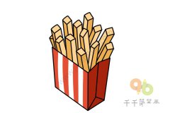 美味炸薯条简笔画步骤图