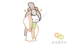 美丽的貂蝉简笔画图片