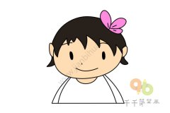 短发女孩头像简笔画怎么画