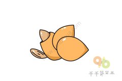 食物简笔画 杏仁的画法