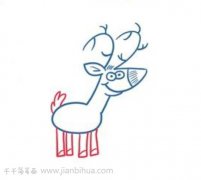 用数字2画一只戴伦鹿的简笔画