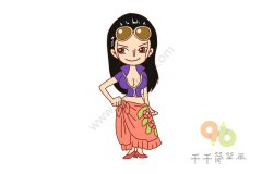 海贼王 妮可·罗宾简笔画画法