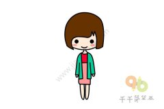 短发小姐姐简笔画步骤图