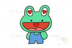 桃心眼小青蛙简笔画