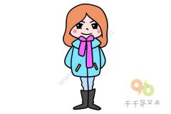 文静的女生简笔画