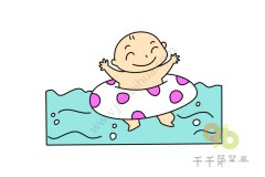 游泳的婴儿简笔画