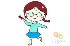 樱桃小丸子小玉简笔画步骤图