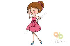 教你画漂亮的女孩简笔画画法