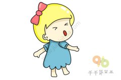 小女孩简笔画图片 喜欢的试试吧