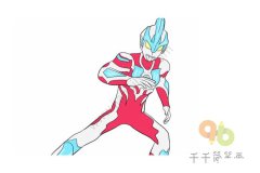 帅气的银河奥特曼儿童卡通简笔画