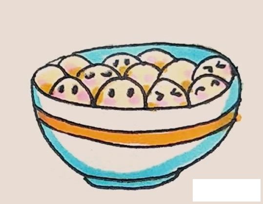 一碗汤圆简笔画