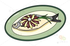 湖北名菜 清蒸武昌鱼简笔画