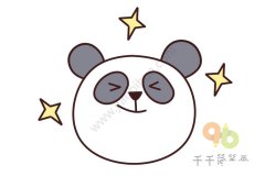 熊猫头像简笔画 黑眼圈好像熬了夜