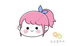 扎马尾的小女孩头像简笔画
