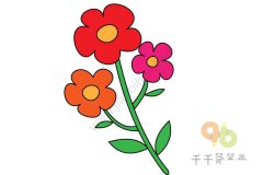 色彩斑斓的花朵简笔画