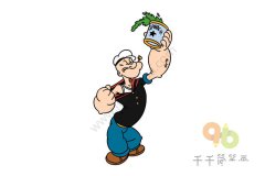 教你画大力水手简笔画步骤图图片