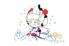 生病发烧的艾克斯奥特曼儿童卡通简笔画