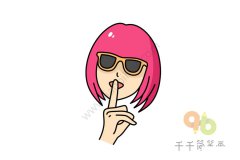 红发女孩头像简笔画