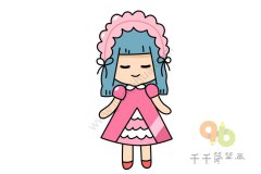 洛丽塔风格的小姑娘简笔画