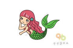 漂亮的美人鱼简笔画图片