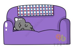 沙发上的猫咪简笔画怎么画