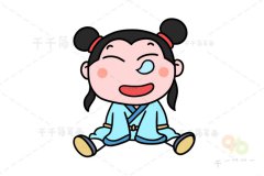 打瞌睡的小童简笔画