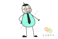 打领带的小圈爸简笔画 米小圈系列