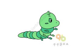 正在爬行的青虫简笔画