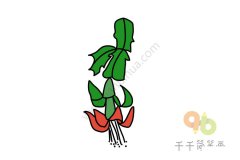 生长茂盛的蟹爪兰简笔画