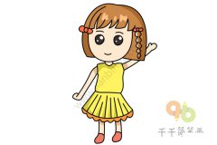 小女孩简笔画教程 画法简单又漂亮