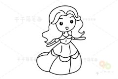 美丽的公主简笔画 简单好画