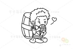 海贼王 索隆简笔画 简单易学