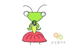 漂亮的螳螂简笔画图片