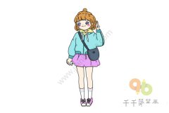小女孩简笔画 把我拍的美美哒